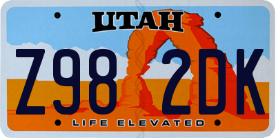 UT license plate Z982DK