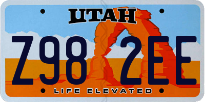UT license plate Z982EE