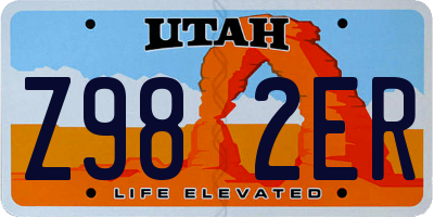 UT license plate Z982ER