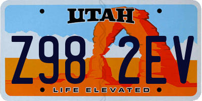 UT license plate Z982EV