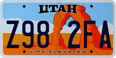 UT license plate Z982FA
