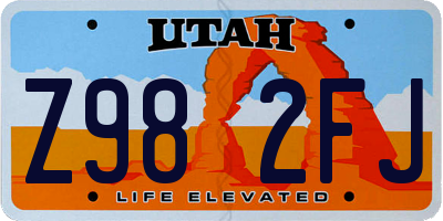 UT license plate Z982FJ