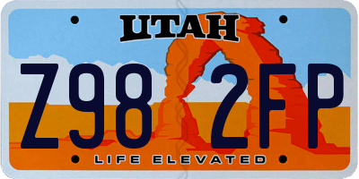 UT license plate Z982FP