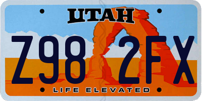 UT license plate Z982FX