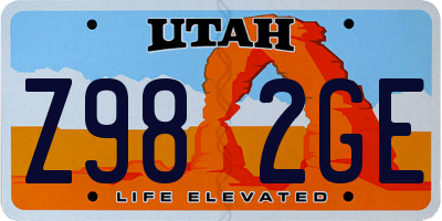 UT license plate Z982GE