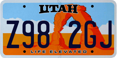 UT license plate Z982GJ