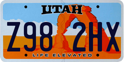 UT license plate Z982HX