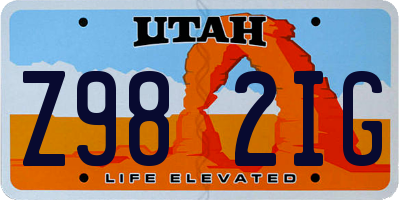 UT license plate Z982IG