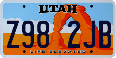 UT license plate Z982JB