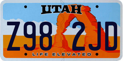 UT license plate Z982JD