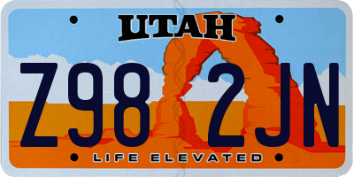 UT license plate Z982JN