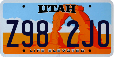 UT license plate Z982JO