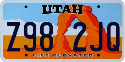 UT license plate Z982JQ