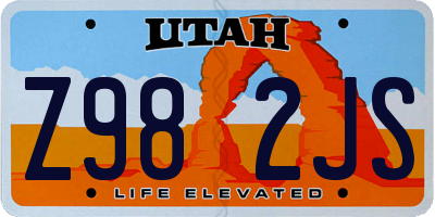 UT license plate Z982JS