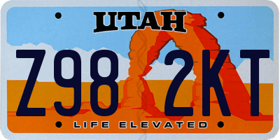 UT license plate Z982KT