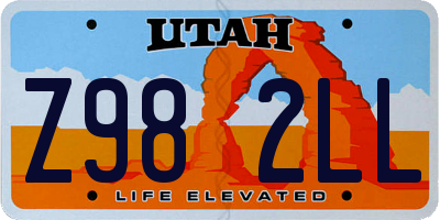 UT license plate Z982LL