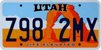 UT license plate Z982MX