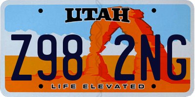 UT license plate Z982NG