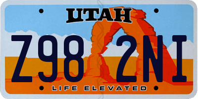 UT license plate Z982NI