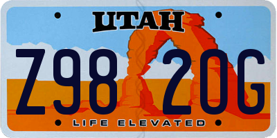 UT license plate Z982OG