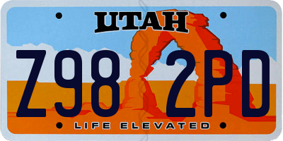 UT license plate Z982PD