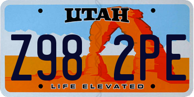 UT license plate Z982PE
