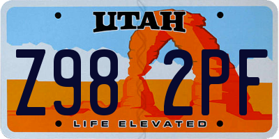 UT license plate Z982PF