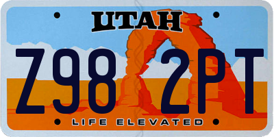 UT license plate Z982PT