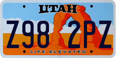 UT license plate Z982PZ