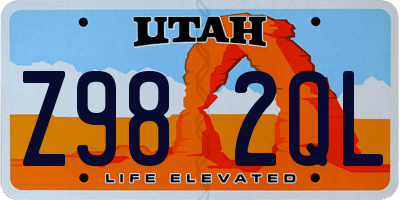 UT license plate Z982QL