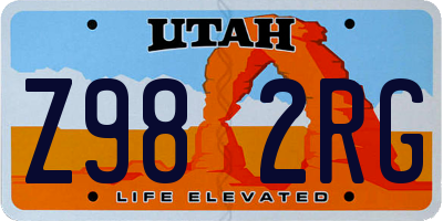 UT license plate Z982RG