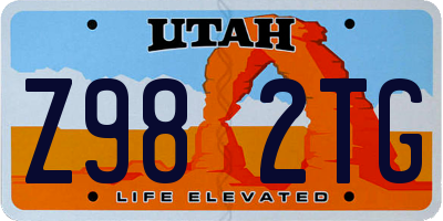 UT license plate Z982TG