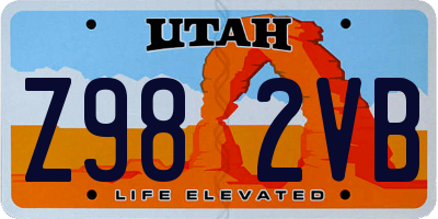 UT license plate Z982VB