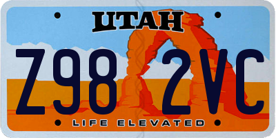 UT license plate Z982VC