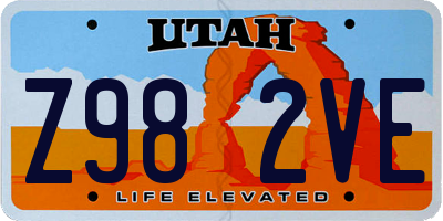 UT license plate Z982VE