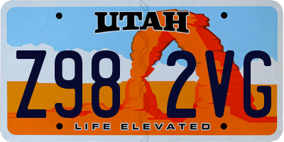 UT license plate Z982VG