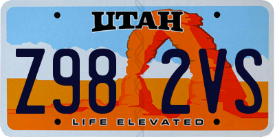 UT license plate Z982VS