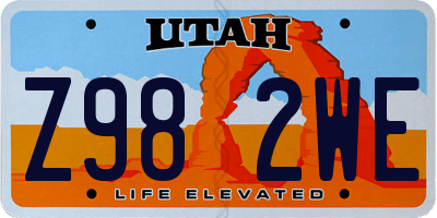 UT license plate Z982WE