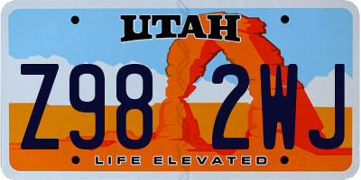 UT license plate Z982WJ