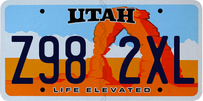 UT license plate Z982XL