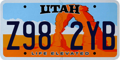 UT license plate Z982YB