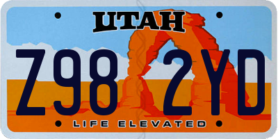 UT license plate Z982YD