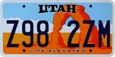 UT license plate Z982ZM