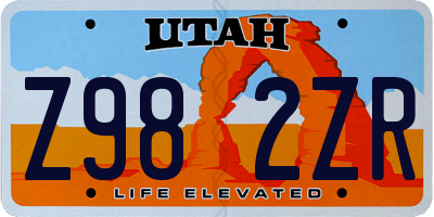 UT license plate Z982ZR