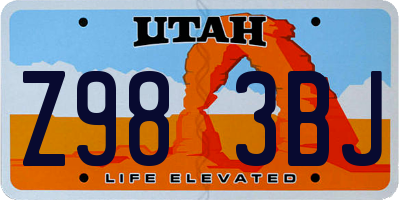 UT license plate Z983BJ