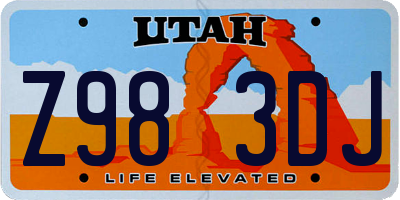 UT license plate Z983DJ
