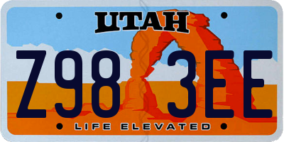 UT license plate Z983EE