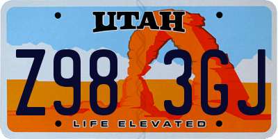 UT license plate Z983GJ