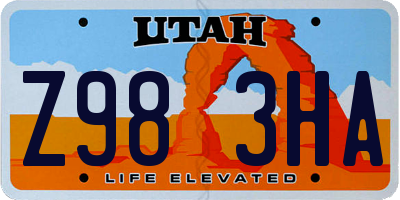 UT license plate Z983HA