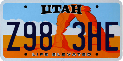UT license plate Z983HE